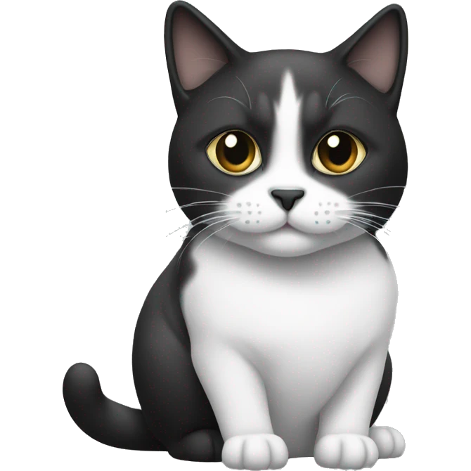 Cat with black and white colour emoji