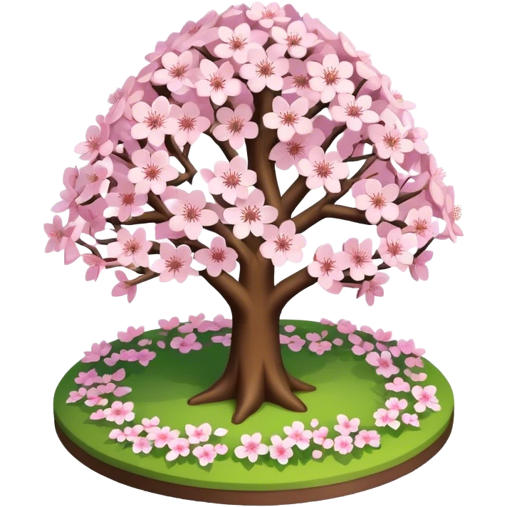 Spring cherry blossom tree isometric  emoji