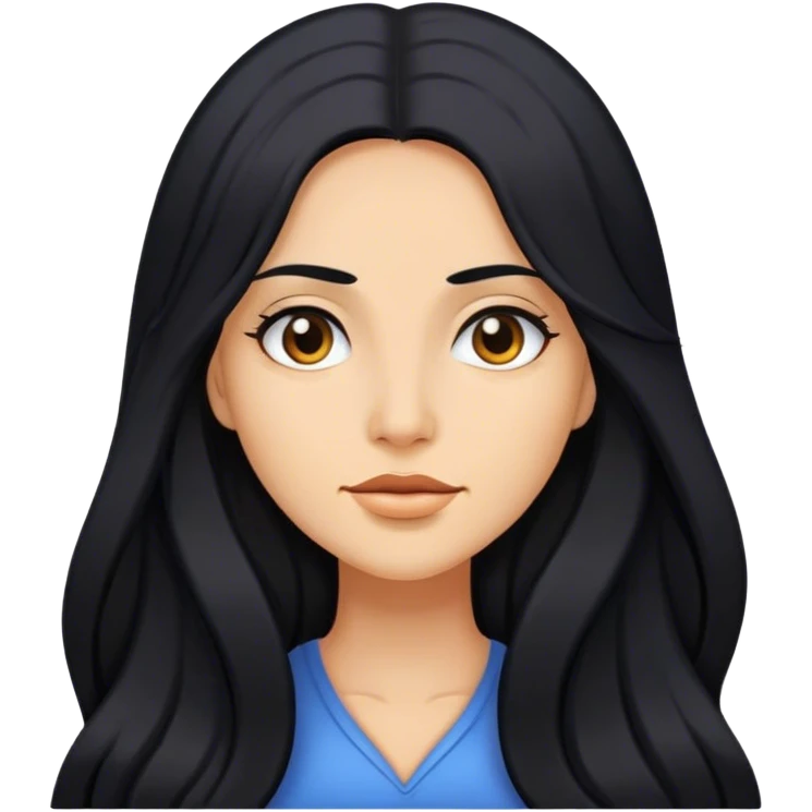Medium skin Woman with long black hair  emoji