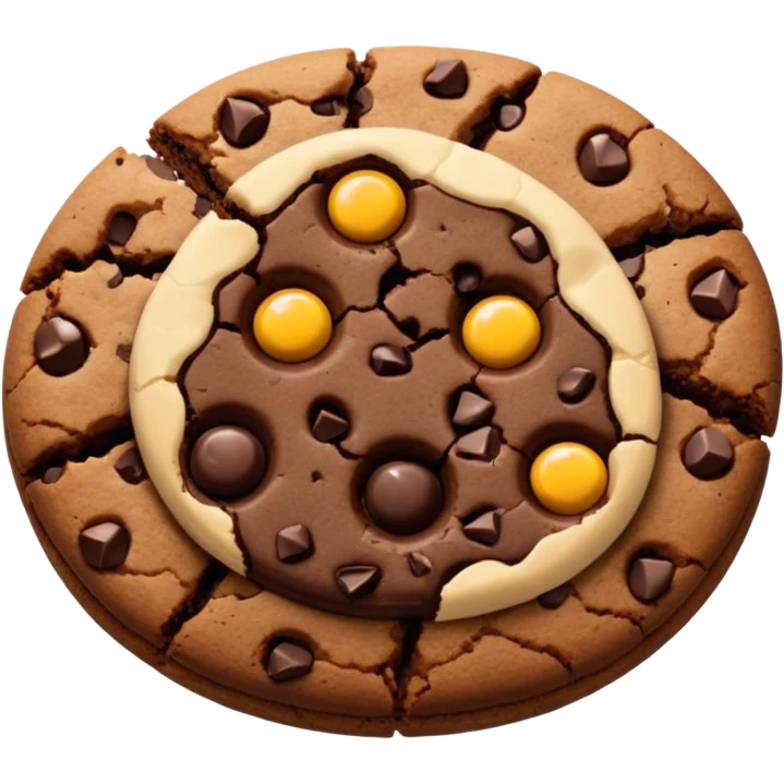 Make a broken chocolate cookie 🍪 emoji