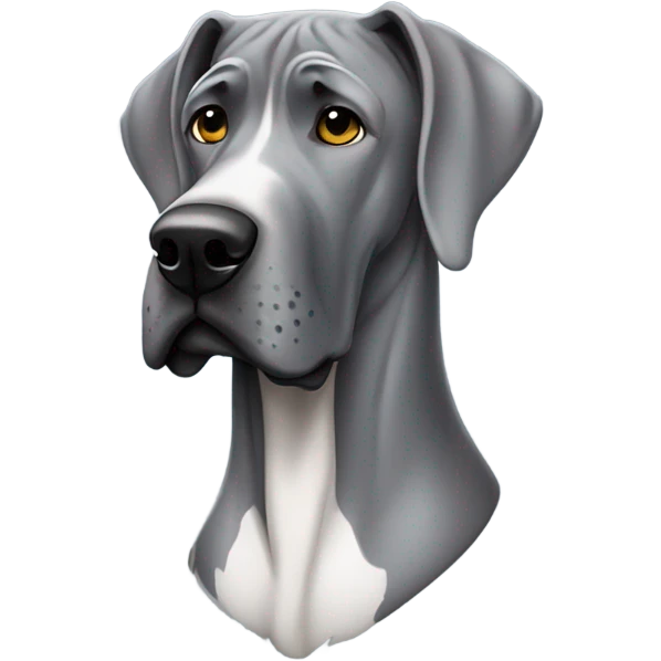 Grey great dane with human winter coat emoji