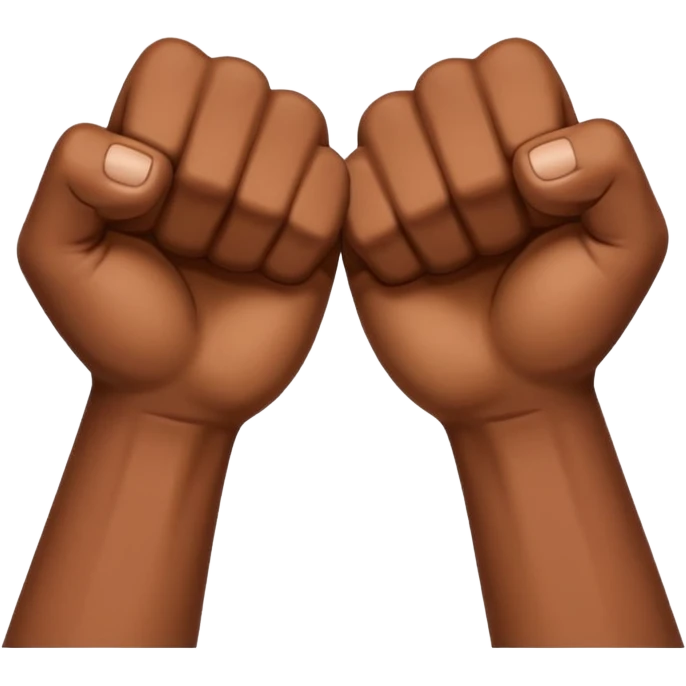 Two fists crossed over like being handcuffed just without the cuffs in an upward and downword motion emoji