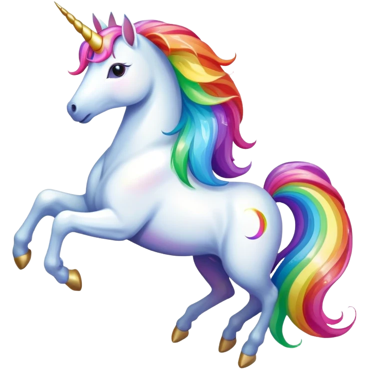 Unicorn with rainbow emoji