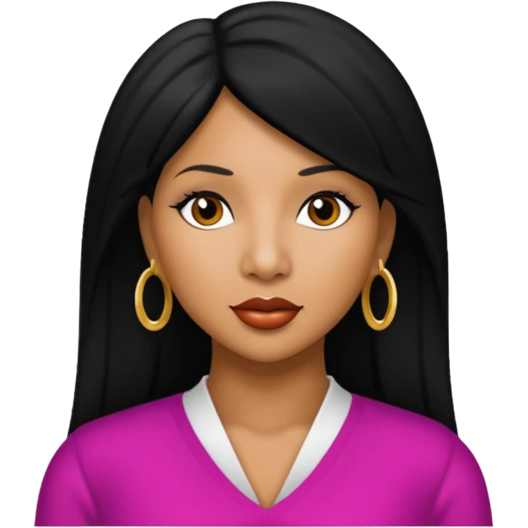 Toni Braxton with black hair emoji