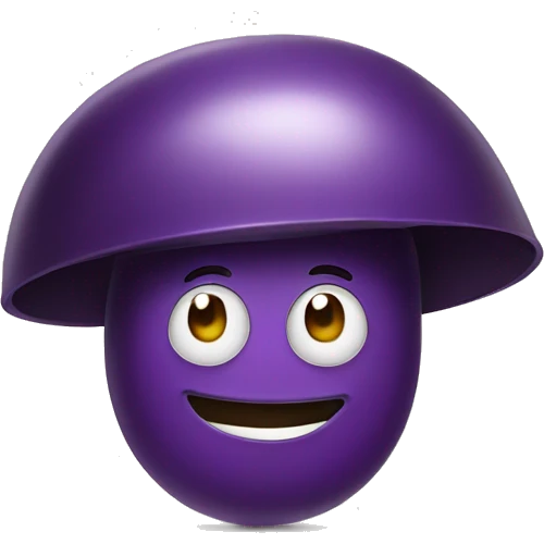 eggplant wearing a helmet emoji