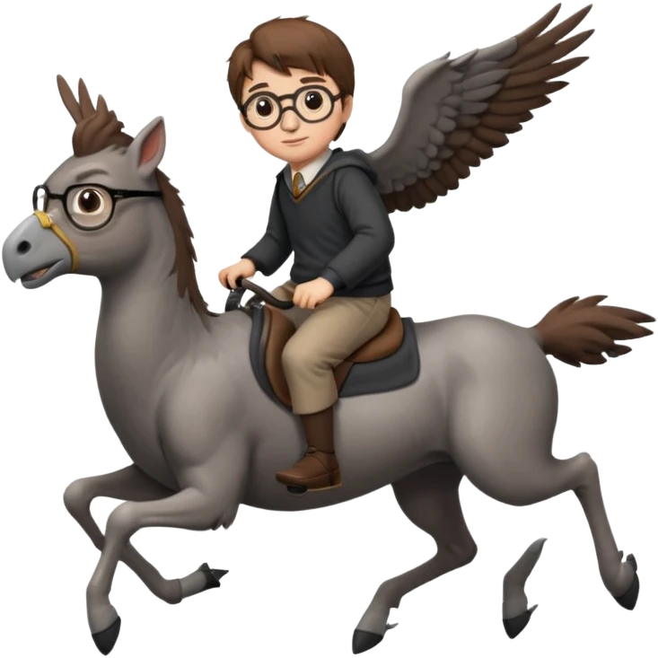 harry potter riding buckbeak emoji
