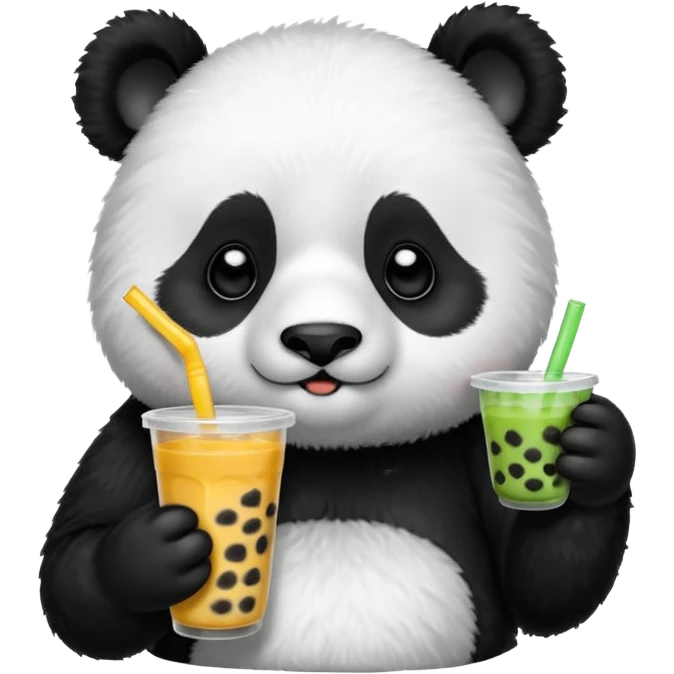Panda with boba emoji