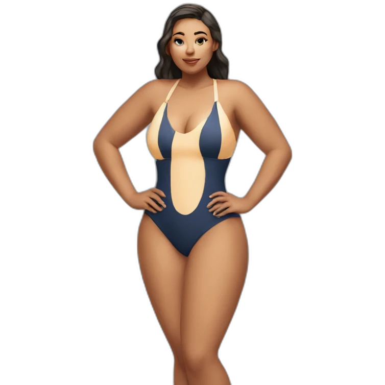 Slim-Thicc caucasian woman swimsuit posing emoji