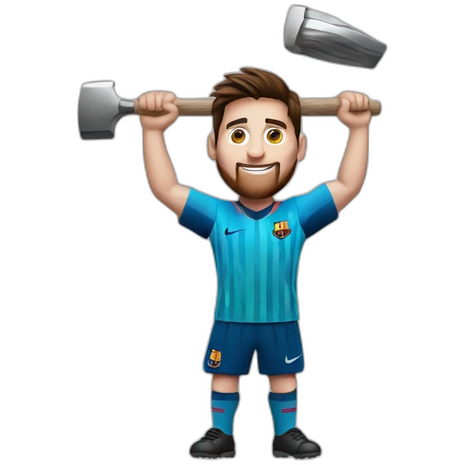  messi lifting a tool emoji