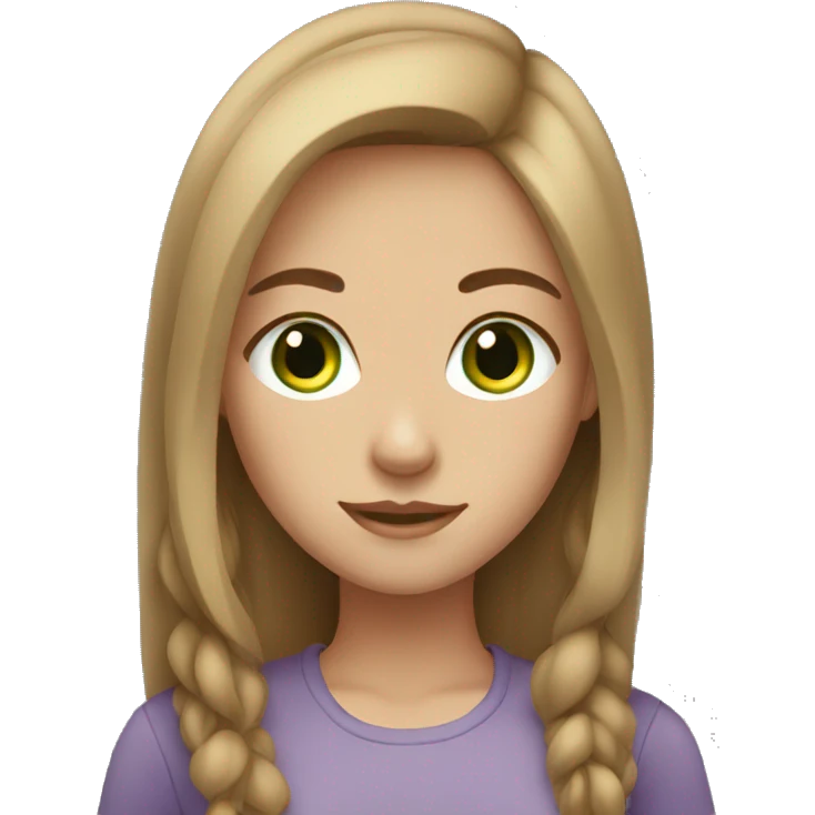 Light brown hair green eyes girl emoji