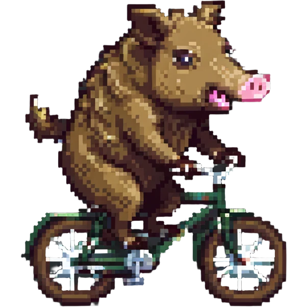 wild boar riding a bicycle emoji