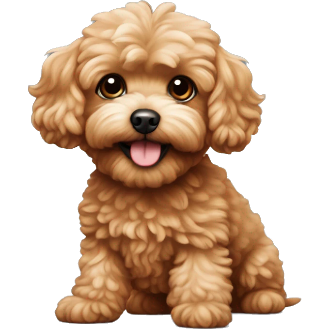 Playful red maltipoo emoji