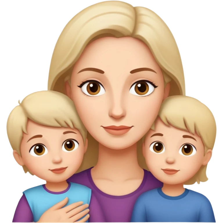 Mom with kids  emoji