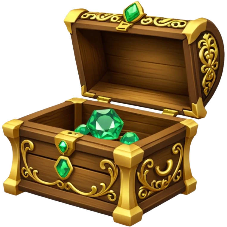 tresure box with motifs with green gem emoji