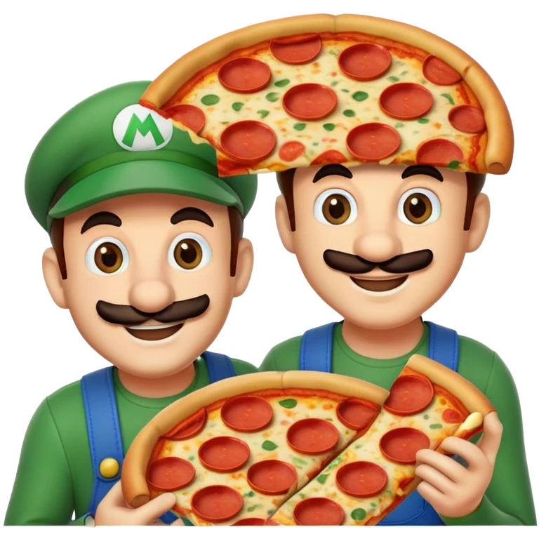 luigi bros whith peperoni pizza  emoji