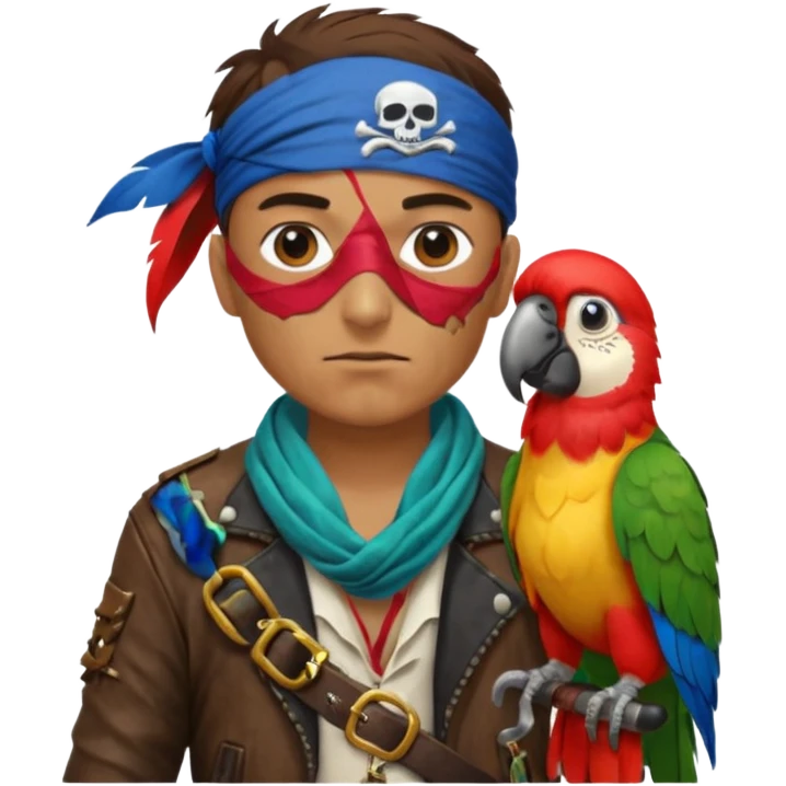 pirate and parrot emoji