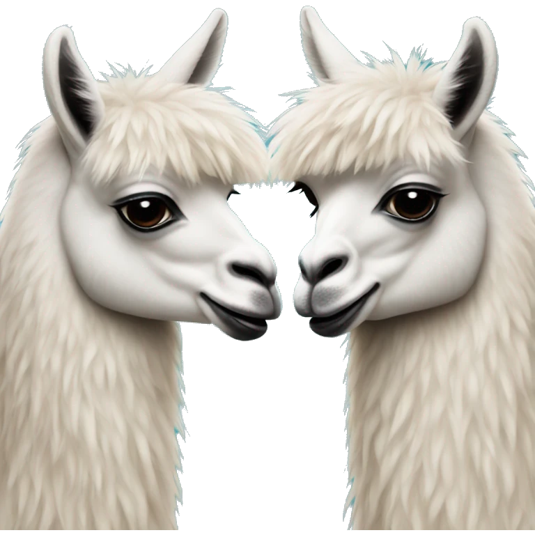 Two llamas kissing emoji