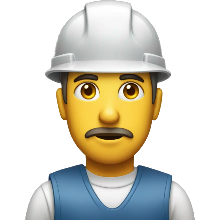 Skeptical factory worker emoji