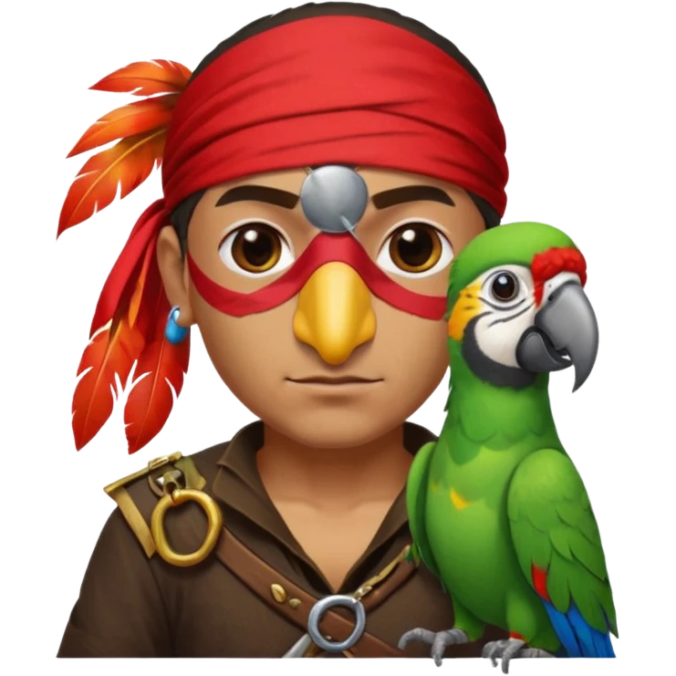 pirate and parrot emoji