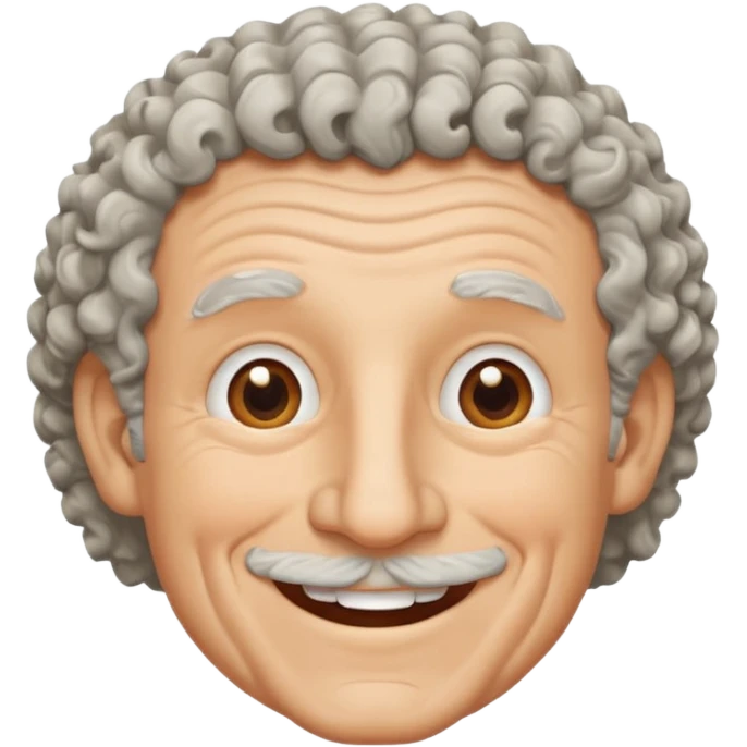 Old white man, curly hair without a beard or mustache emoji