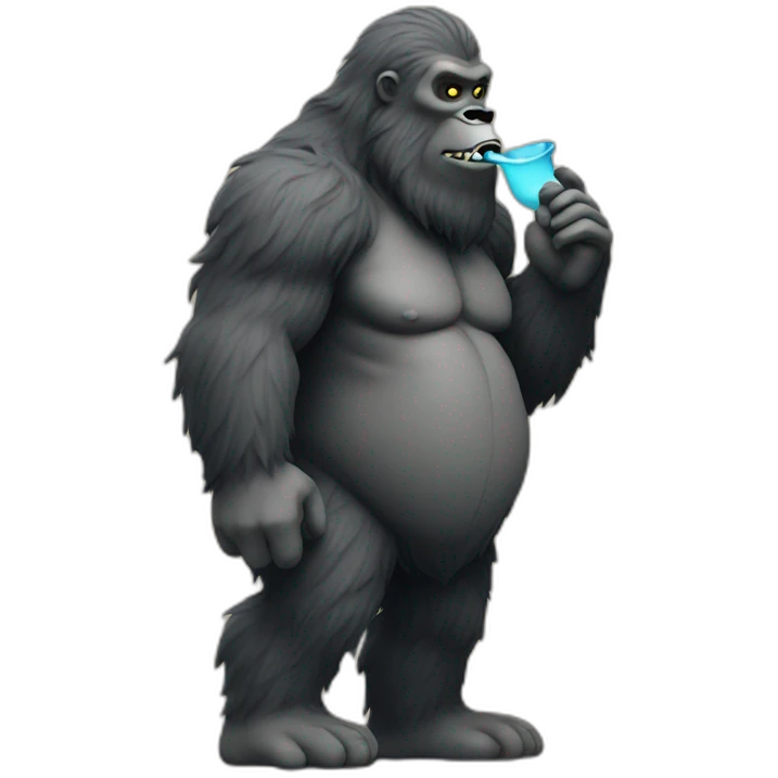 Bigfoot smoking water pipe emoji