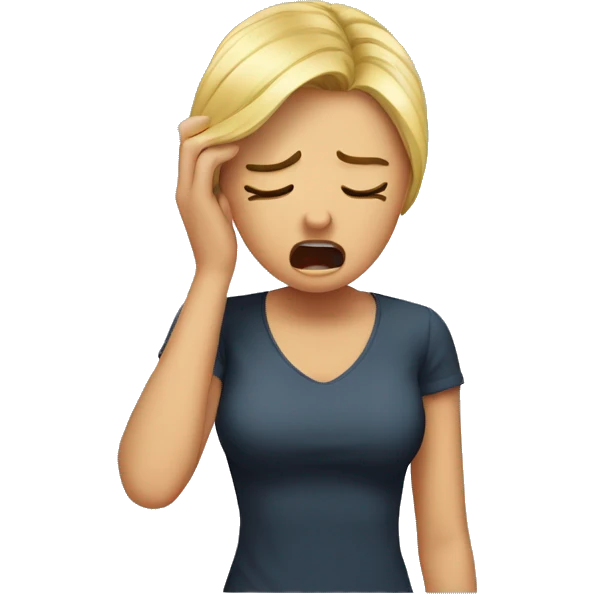 A stressed out woman pulling on her hair  emoji