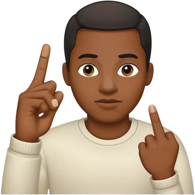 Black guy sticking out a middle finger emoji