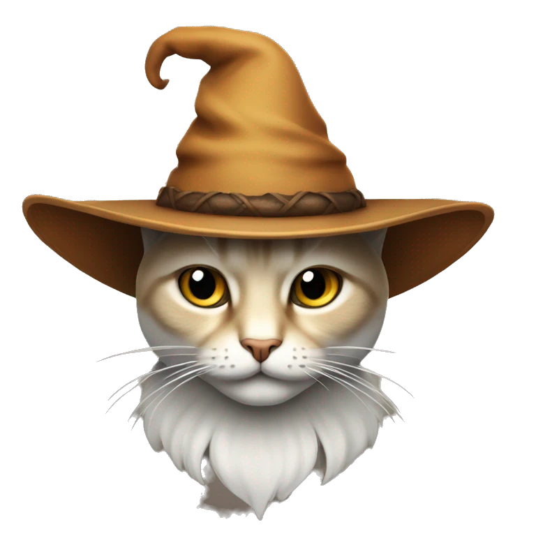 Gato con sombrero de bruja solo cara emoji