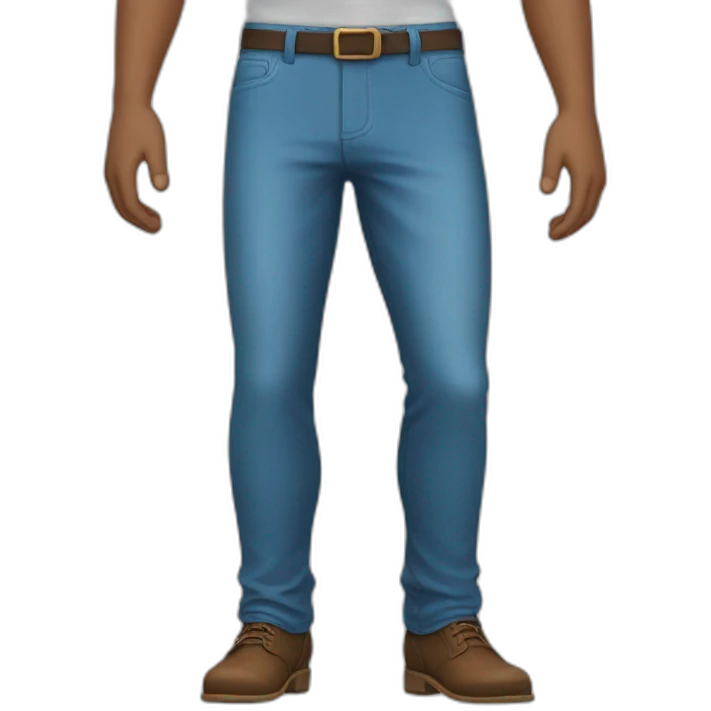 un homme avec une bosse sur son pantalon entre les jambes emoji