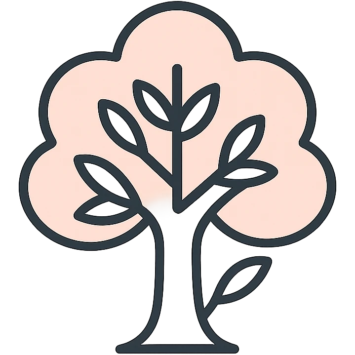 favicon illustration of a tree, Slavic folk art style emoji