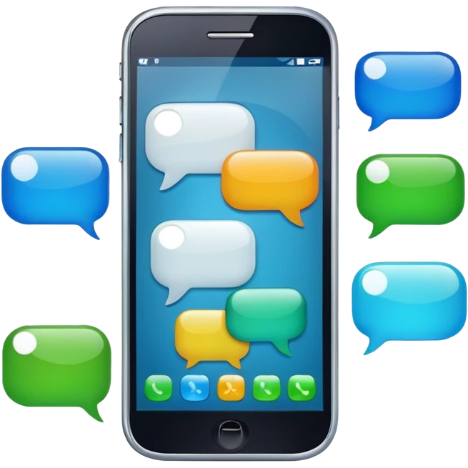 smartphone with chat bubbles emoji