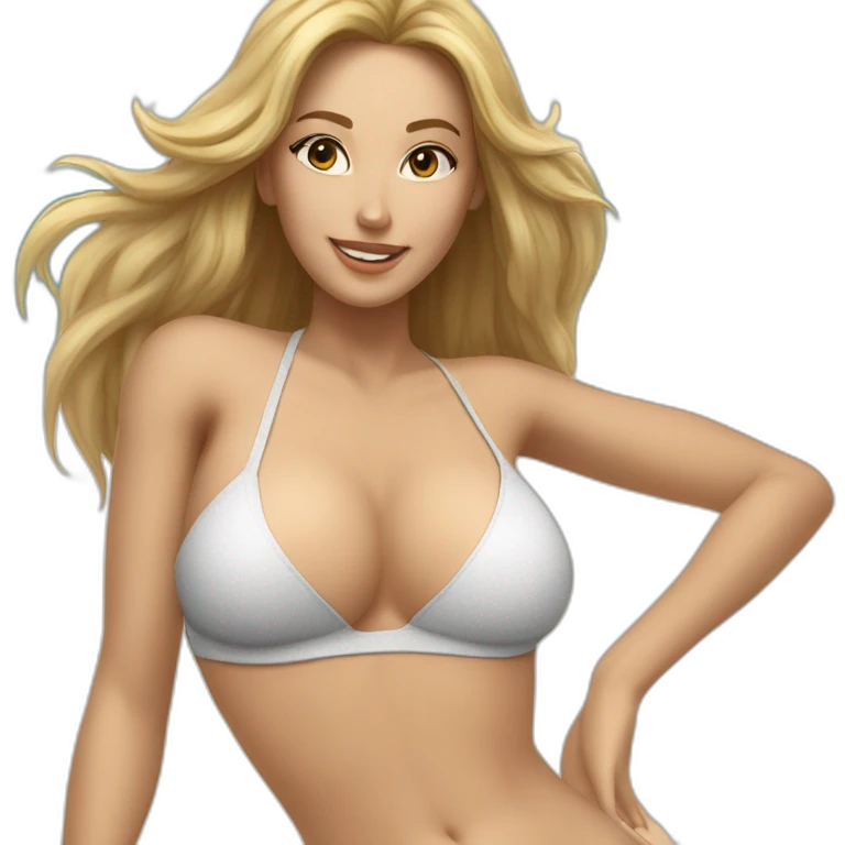 soft-fit Caucasian woman bikini (beach body) bed emoji