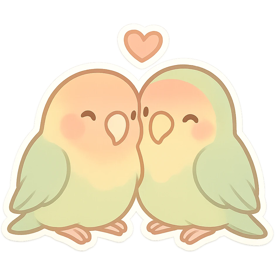cute lovebirds pastel  emoji