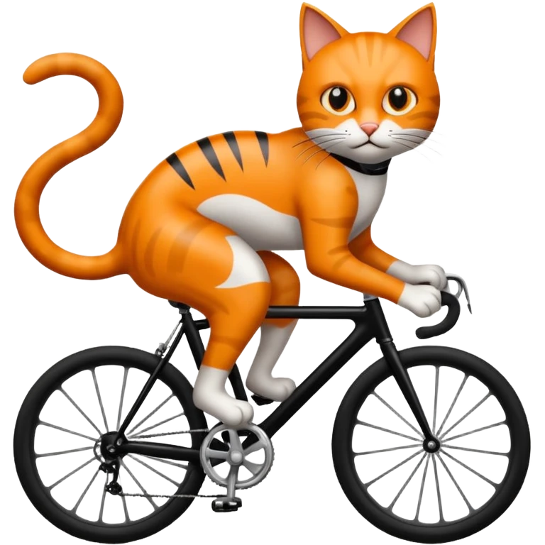 Eine Katze auf einem rennrad von vorne emoji