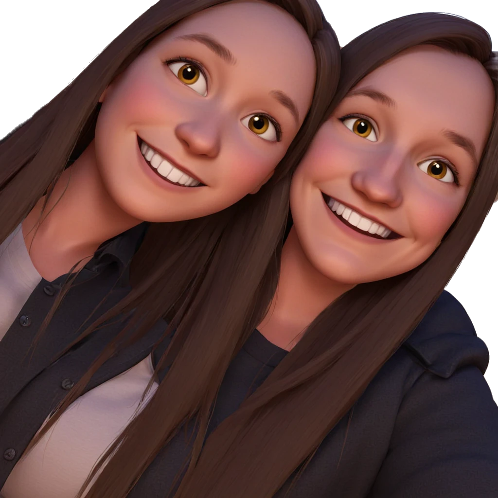 happy girls with long hair emoji