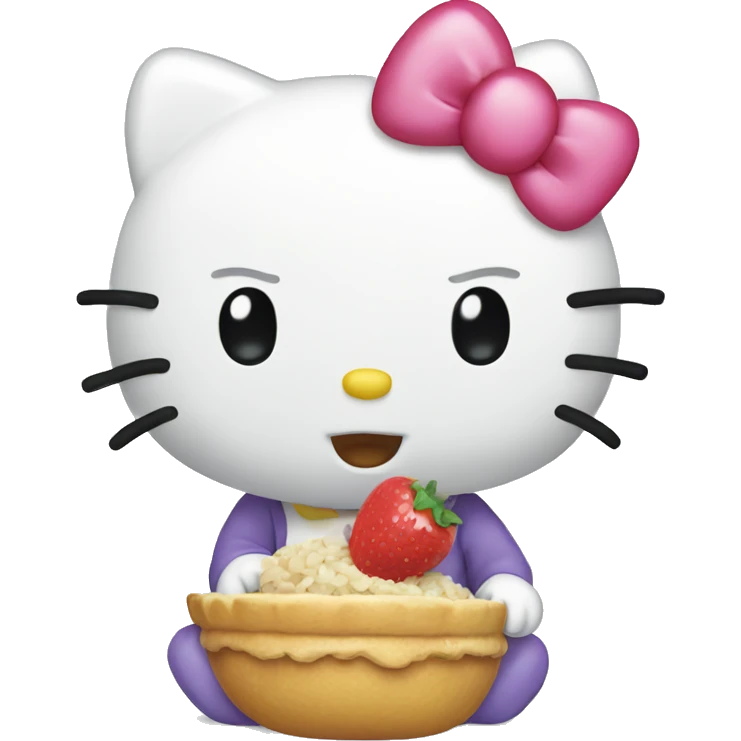 Hello kitty  eating emoji