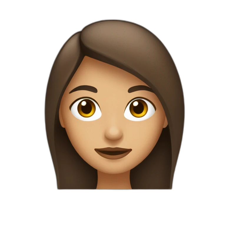 chica de ojos marrones y pelo largo castaño oscuro emoji