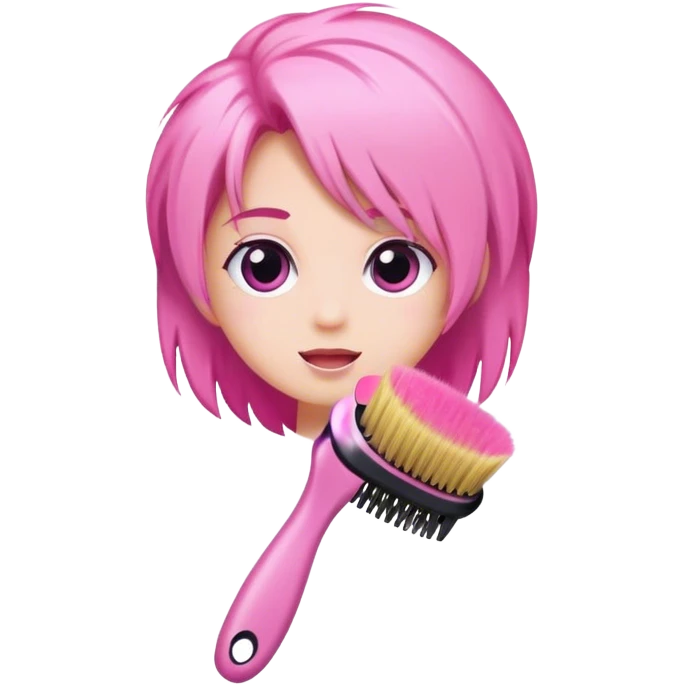 pink princess hair brush emoji