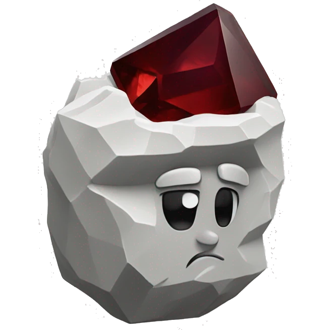 Garnet in limestone crystal emoji