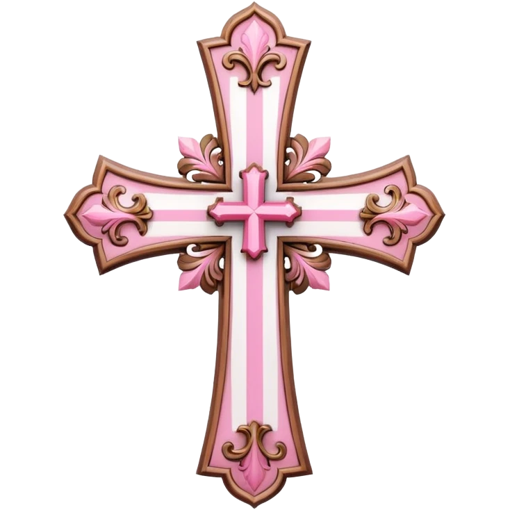 Pink and white cross emoji
