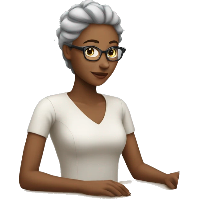 woman works with computer emoji
