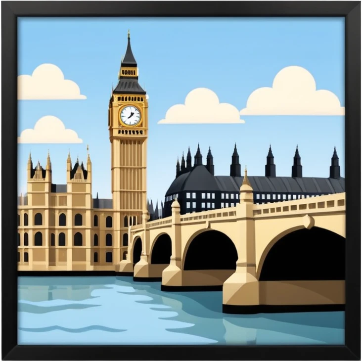 london bridge and big ben in apple emoji style emoji