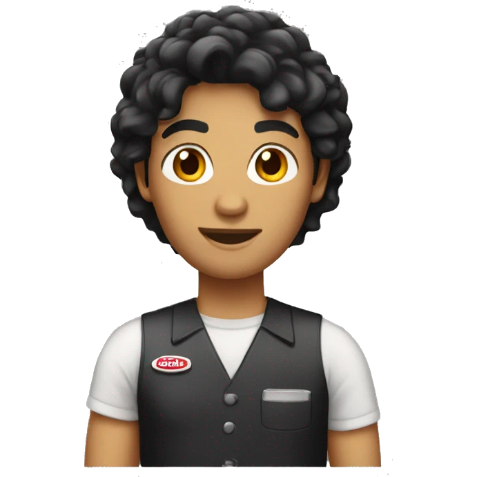 A fast food employee with black hair emoji