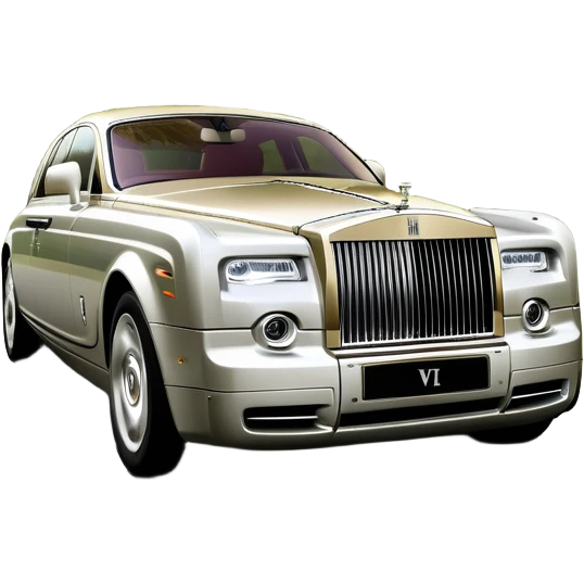 Rolls-Royce Phantom (2022) – cinematic-realistic Rolls-Royce Phantom, its polished silver frame glistening under the sun as it glides down a winding, tree-lined road. The iconic Spirit of Ecstasy hood ornament stands proudly, the V12 engine hums silently as the car cuts through the serene countryside, embodying elegance and power. emoji