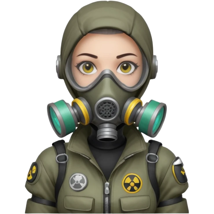 cyberpunk gasmask girl programmer buzzcut emoji