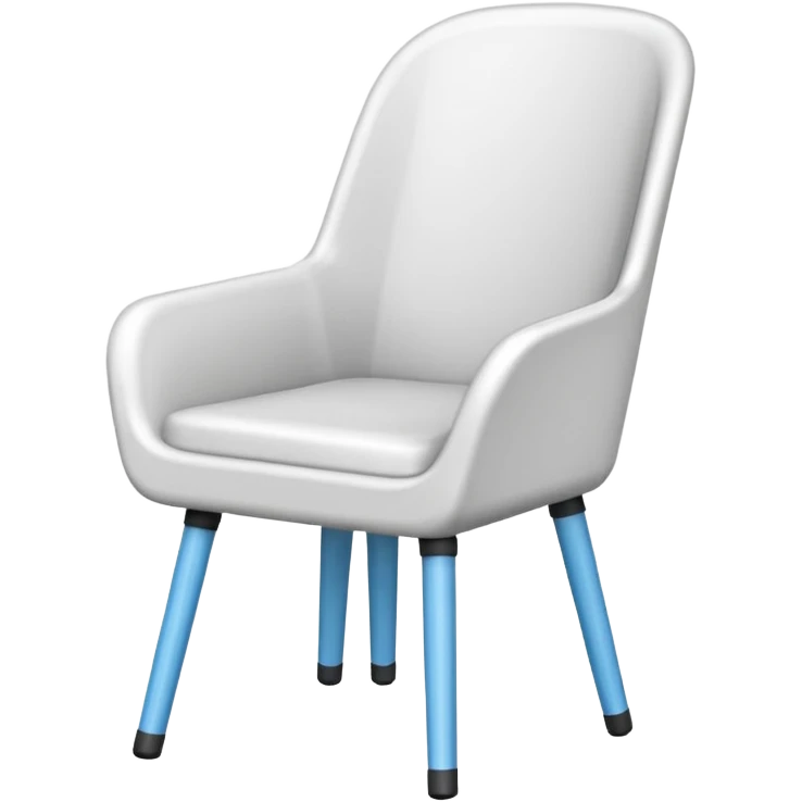 Silla blanca de plastico con soporte para brazos emoji