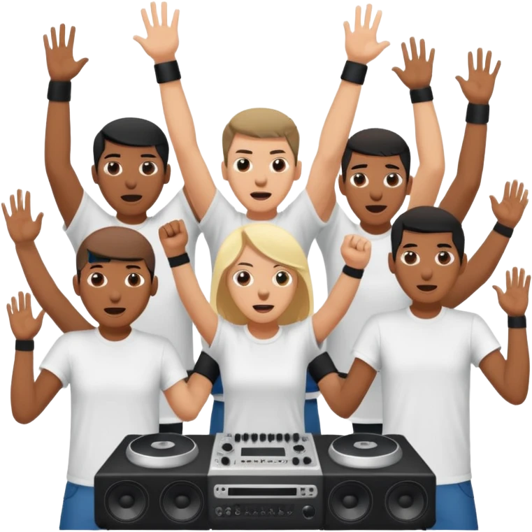 people moshing against a soundsystem emoji