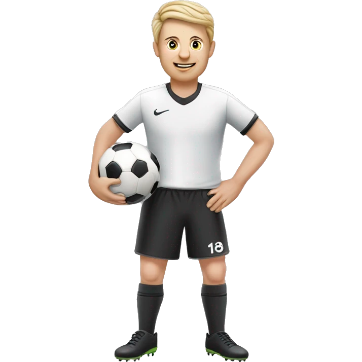 ein Schweinebauer der mit seinem Schwein Fußball spielt emoji