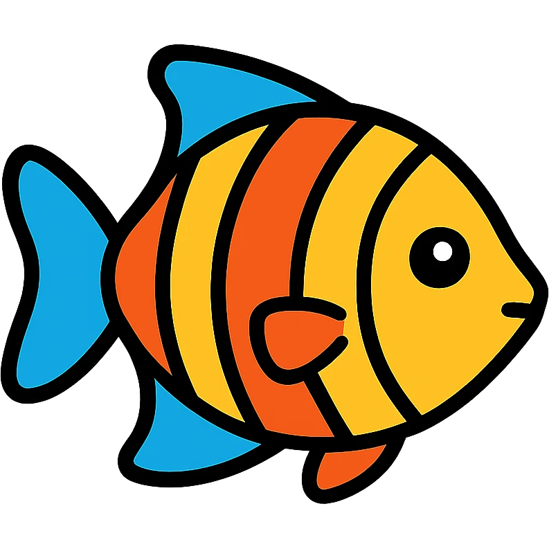 Tropical fish icon with vibrant colors emoji