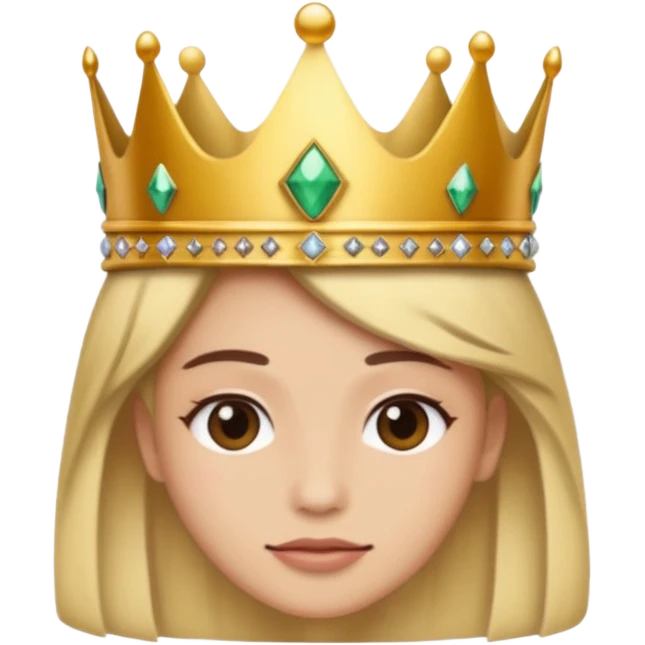 “Keep the 😌 emoji exactly the same, no edits, no human features. Just place the 👑 crown above it.” emoji